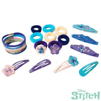 LUV HER Disney Lilo & Stitch Girls' Hair Accessories Set - 20 Pack Stitch - Includes 3 Barrettes, 4 Snap Clips, 5 Elastics, 8 Terry Ponies - Everyday Wear, Special Occasions, Ages 3+