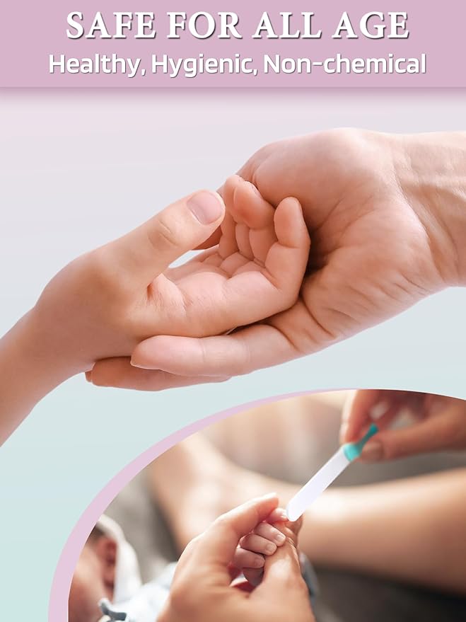 Glass Nail File and Buffer with Case, Crystal Fingernail Files for Natural Nails Care Glass Nail Shiner Nano Polisher for Travel Home Salon Nail Filer Stocking Stuffers for Women Girl Wife Gifts- Cyan