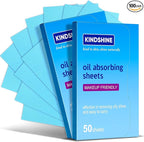 KINESHINE 100P High-Performance Oil Absorbing Sheets for Face - Makeup Friendly Blotting Papers for Oily Skin - Oil Blotting Sheets for Face, Portable Oil Wipes