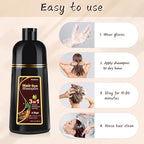 Bablabear Dark Brown Hair Color Shampoo for Gray Hair 500ML Instant Hair Dye Shampoo for Men & Women-3 in 1 Color Shampoo