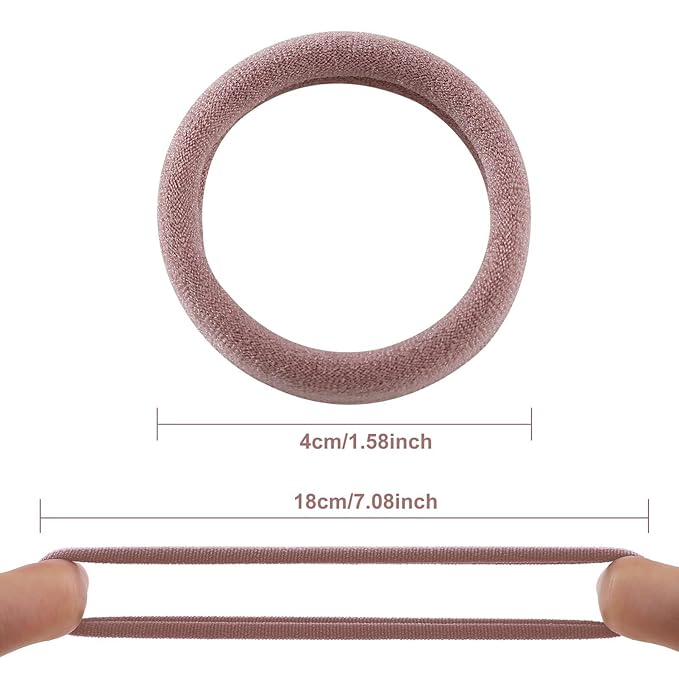 100 Pcs Thick Seamless Hair Ties, Ponytail Holders Hair Accessories No Damage for Thick Hair, Valentine's Day Christmas Gift (Natural Colors)