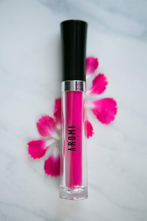 Aromi Neon Pink Liquid Lipstick | Bright Magenta Lip Color, Vegan, Cruelty-free, Hot Pink, Smudge Proof, Waterproof, Long-lasting, Handmade (Electric Orchid)