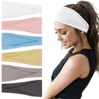 Fashion Headbands For Women Wide Headband Yoga Workout Head Bands Hair Accessories Band 6 Pack