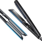TYMO Flat Iron Hair Straightener - Upgraded Long Hollow Plates Straightener and Curler 2 in 1 for Fast Smooth Styling, Ceramic Hair Straighteners for Women, 15s Heat Up, 5 Billion Ions, Dual Voltage