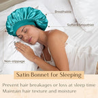 YANIBEST Silk Bonnet for Men Women Hair Bonnet for Sleeping Double Layer Satin Bonnet for Natural Curly Hair Unisex Sleep Cap