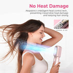 6 in 1 Hair Dryer Brush, Detachable Air Styler, 3 Heat Settings Blow Dryer Brush Frizz-Free Volumizing, Straightening, Curling ALCI Safety Plug for Travel & Home Styling (Pink)