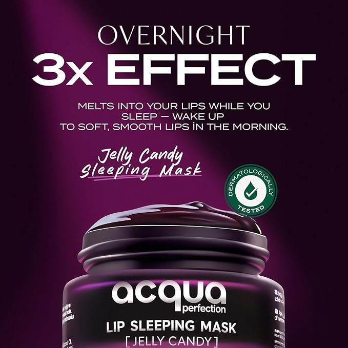 Lip Mask, Overnight Lip Treatment Enriched With Skin Softening Jelly Candy and Hydrating Shea Butter, Flaky Dry Lips