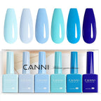 CANNI 6Pcs 9ml Navy Blue Gel Nail Polish Set- Dark Royal Blue Gel Polish Kit Colors DIY at Home Salon Christmas New Year's Gifts for Girls