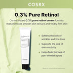 COSRX Retinol 0.3% Cream, 0.67 Oz, Anti-aging Eye & Neck Cream with Retinoid Treatment to Firm Skin, Reduce Wrinkles, Fine Lines, Signs of Aging, Gentle Daily Korean Skin Care, Stocking Stuffers