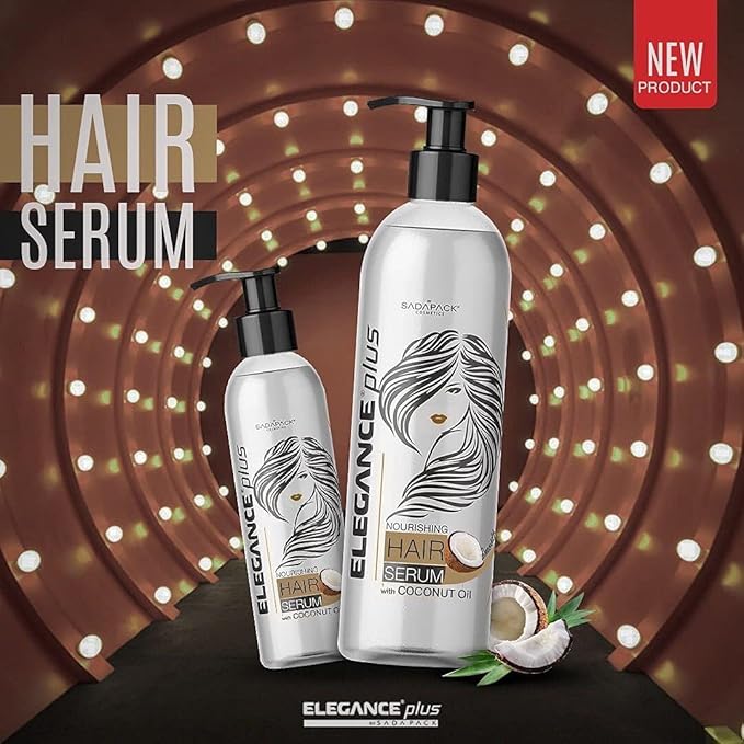 Elegance Plus Hair Serum, 10.1 Oz, Coconut Based, Hair Serum that Nourishes and Softens your Hair, Long Lasting Shine