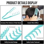 Volumizing Texture Comb, Wide-Tooth Hair Styling Comb for Men & Women, Fluffy Curly Texture Roots Volume Combs, Bangs Seam Grooming Styling Tool, Blue