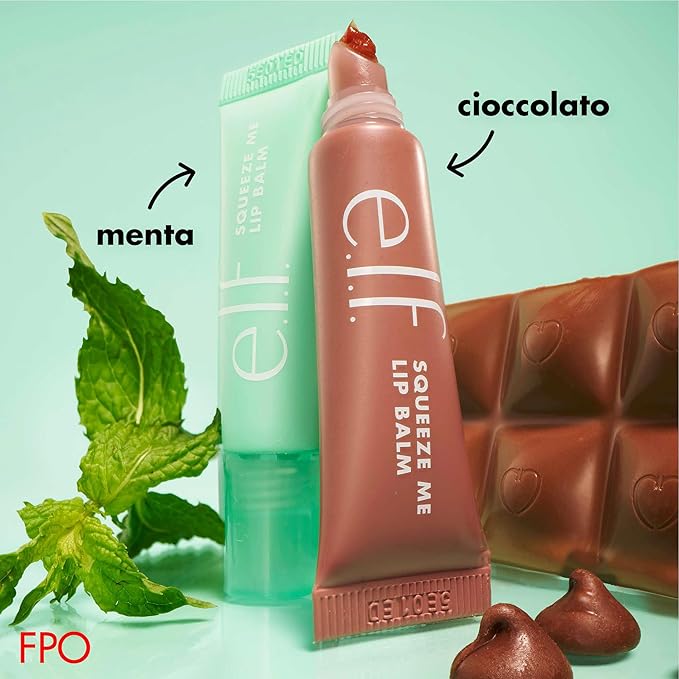 e.l.f. Squeeze Me More Lip Balm Duo, Moisturizing Balm For A Sheer Tint Of Color, Made With Hyaluronic Acid, Vegan & Cruelty-Free, Mint & Chocolate (Pack of 2)