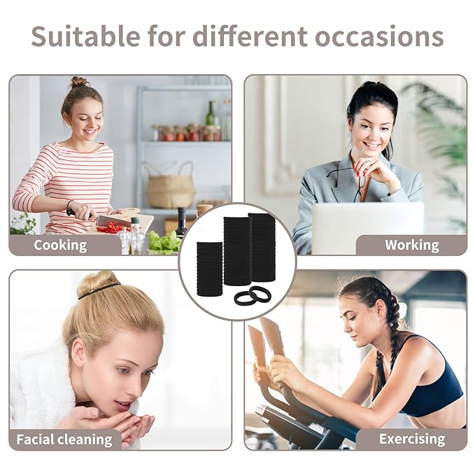 Hair Ties, 100 Pack Nylon Elastic Bands for Women, Seamless Damage-Free Ponytail Holders, Thick Hair Accessories. (brown)