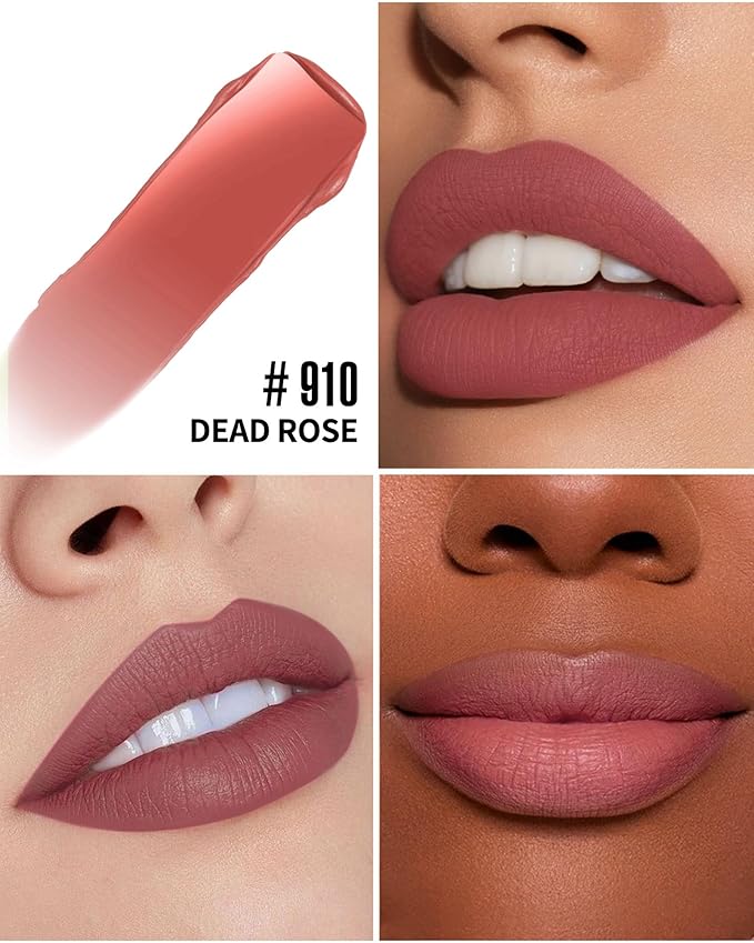 Red Lipstick Long Lasting Lipsticks for Women Smudgeproof Transferproof Cruelty Free Lip Makeup, 910 Dead Rose