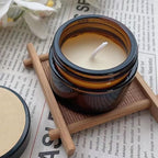 24 Pack 4oz Amber Glass Jars, Round Empty Cosmetic Jars with with Black Lids and Inner Liners, Reusable Glass Travel Containers for Homemade Creams, Candle, Skincare, Lotion