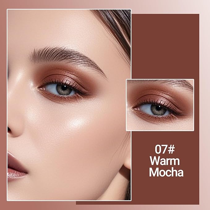 Erinde Dark Brown Single Eyeshadow Palette, Matte Shimmer Cream Eye Shadow for Women, Blendable Long-Lasting Waterproof Eye Makeup Palette, High Pigment Powder Sombra De Ojos, 07 Warm Mocha