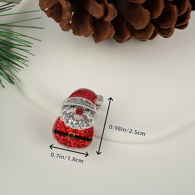 10PCS Mini Christmas Hair Claw Clips for Women-Christmas Tree and Gloves Gingerbread Snowman Stanta Claus Hair Accessories Cute Party Gifts for Girls