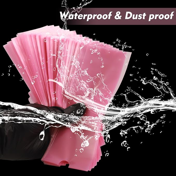 200PCS Tattoo Pen Covers - Rayyl Tattoo Pen Machine Covers Large Size 2.5x7.1 inch Pink for Cartridge Pen Machine Bags Sleeves Tattoo Kit Machine Pen Tattoo Supplies...