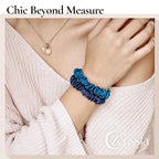 Zenssia Silk Scrunchies for Hair, 4PC Pure Mulberry Silk Hair Ties No Damage, Skinny Elastic Scrunchies for Fine & Thin Hair, Black Navy Royal Blue