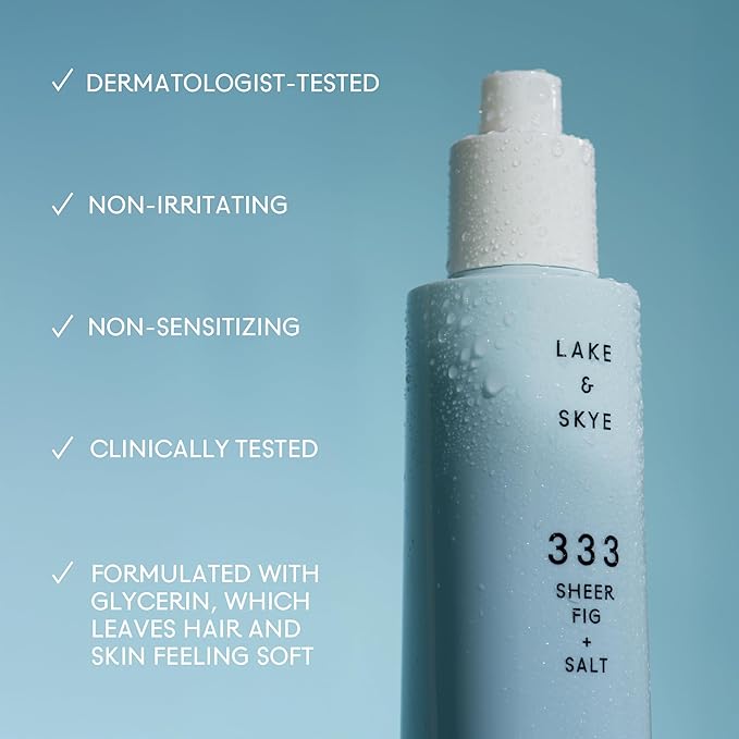Lake & Skye 333 Sheer Fig + Salt Hair & Body Mist 3.4 Fl Oz (100 mL), Grapefruit Blossom, Salted Fig, Sandalwood, Hydrating
