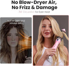 zavarea Thermal Brush, 1.5 Inch Heated Round Brush Stylers, 800M Negative Ions Ceramic for Less Frizz Damage, 4 Temperature Set, Dual Voltage for Travel, Easy Use Boosts Shine, Youthful Pink