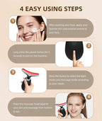 Red Light Therapy for Face and Neck, 7 Color Light Based Face Massager Tool, Portable Skin Care Tool for Firming, Tightening and Lifting (Glossy Black)