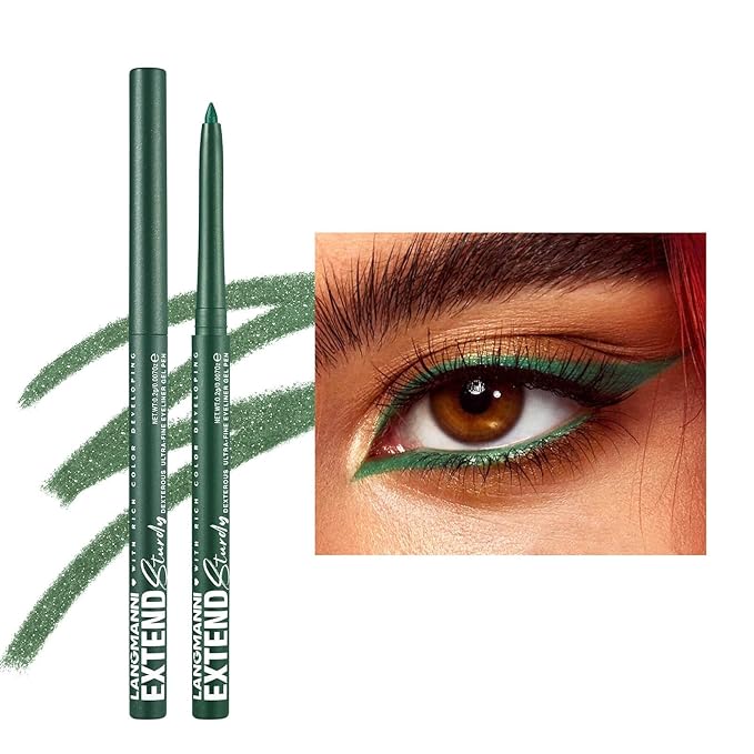 Green Eyeliner Pencil Waterproof Retractable Cream Green Gel Eyeliner Smudge-proof Hypoallergenic (04#)