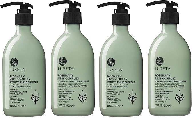 Luseta Rosemary Mint Strengthening Shampoo and Conditioner Provide Nourishment & Smoothness for Thin Hair,Reduce Frizz and Add Shine for All Hair Types 16.9oz×2 (Pack of 2)