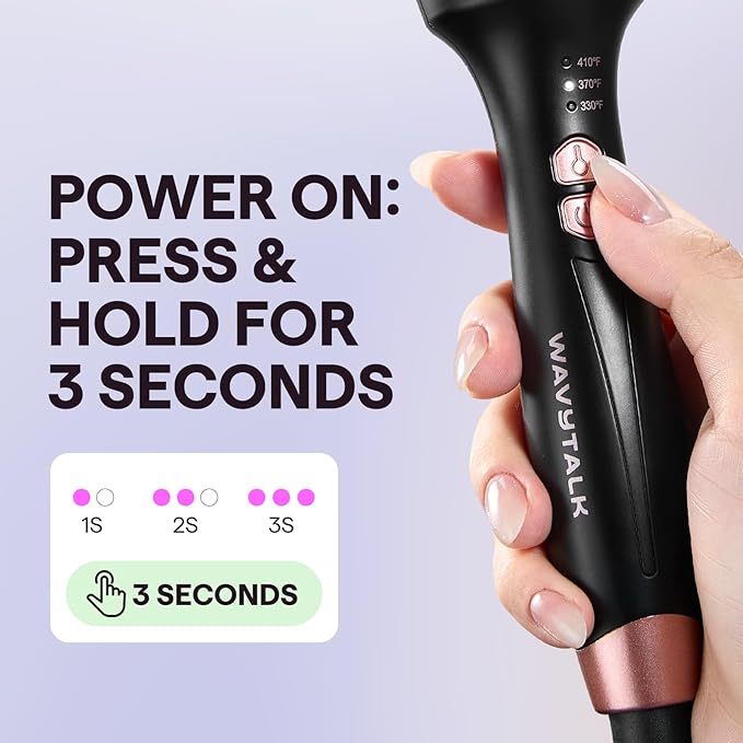 Wavytalk Thermal Brush, 1.5 Inch Blowout Express Ionic Thermal Round Brush Creates Blowout Look in 10 Minutes Makes Hair Shinier & Smoother, Dual Voltage (Lavender Purple)