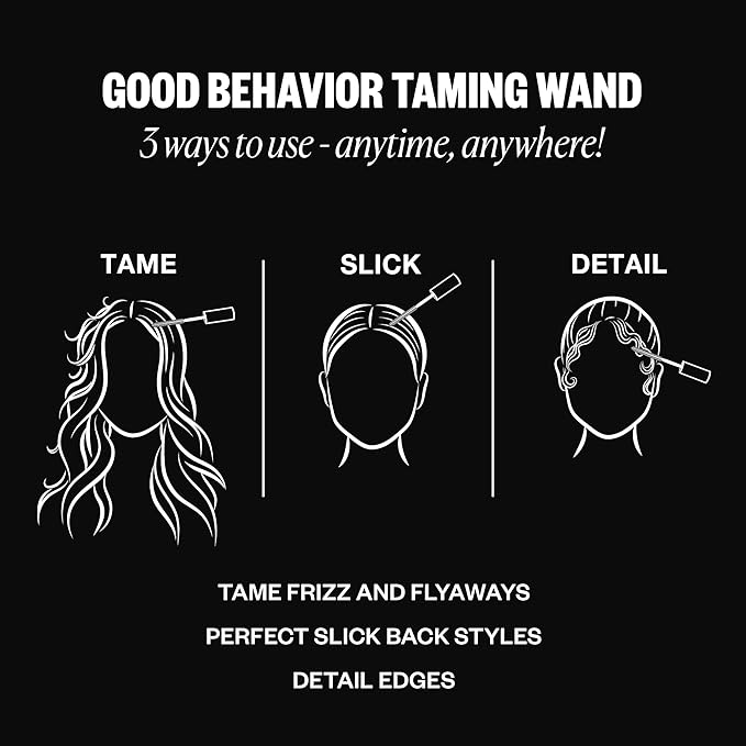 IGK Good Behavior Frizz & Flyaway Hair Taming Wand – Lightweight Gel Control Stick for Smooth, Sleek Hair, Anti-Frizz Styling, 0.24 oz