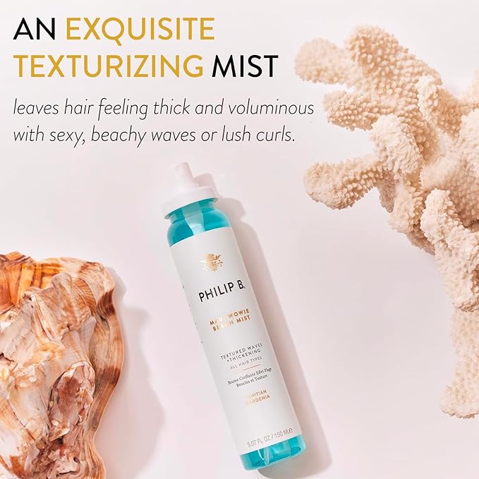 PHILIP B. Maui Wowie Beach Mist 5.07 oz - Texturizing Hair Mist, Boosts Appearance of Volume & Bouncy Waves, Infused with Botanical Moisturizers, Sea Salt, Coconut & Aloe Vera