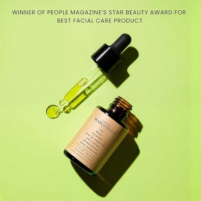 Marianella Anti-Aging Royal Kalahari Face & Eye Serum w/ Pure Hyaluronic Acid, Vitamin C, Vitamin E & Melon Oil, Hydrating & Brightening Facial Care Product for Radiant, Youthful Skin