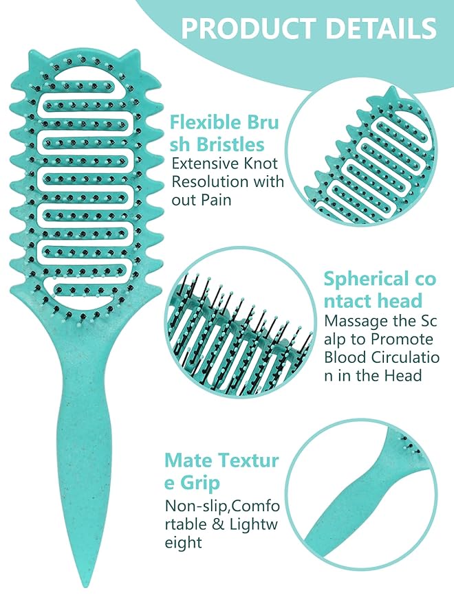 Curl Defining Brush for Curly Hair, 2025 Vented Detangling Brush for Wet, Curl Styling Brush for Women, Less Pulling, Defines & Shapes, Great Gift for Curly Hair Women (Green)