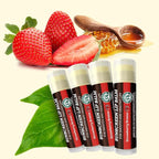 Earth's Daughter SPF Lip Balm 4-Pack Strawberry Flavor Stocking Stuffers - Lip Sunscreen, SPF 15, Organic Ingredients, Beeswax, Coconut Oil, Vitamin E - Hypoallergenic, Paraben Free, Gluten Free