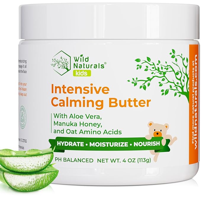 Baby Eczema Cream - Moisturizer for Dry, Itchy, Sensitive Skin & Diaper Rash - Long-Lasting Body Butter Lotion for Calming & Itch Relief (4oz)