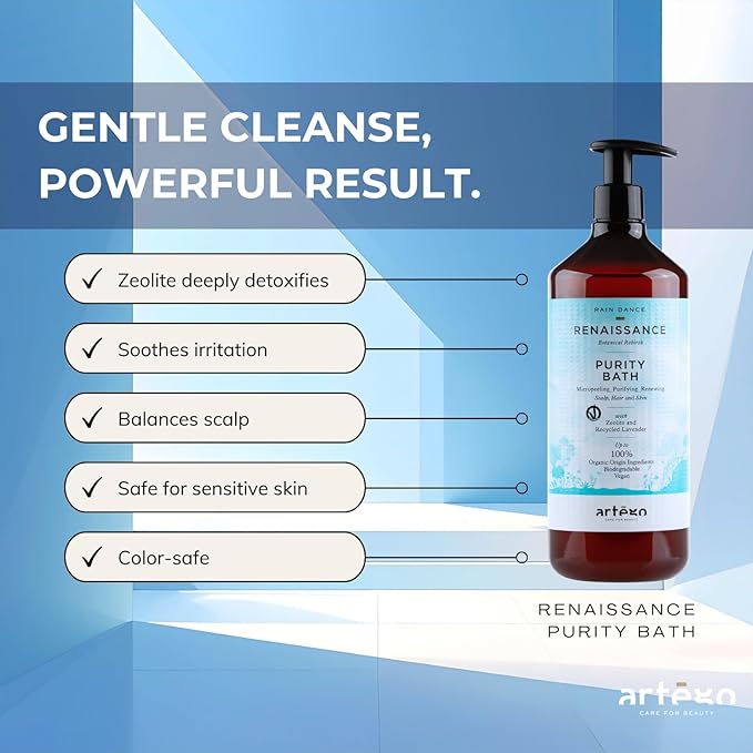 Artègo Rain Dance Renaissance Purity Bath – Scalp & Hair Shampoo (33.8 fl oz)