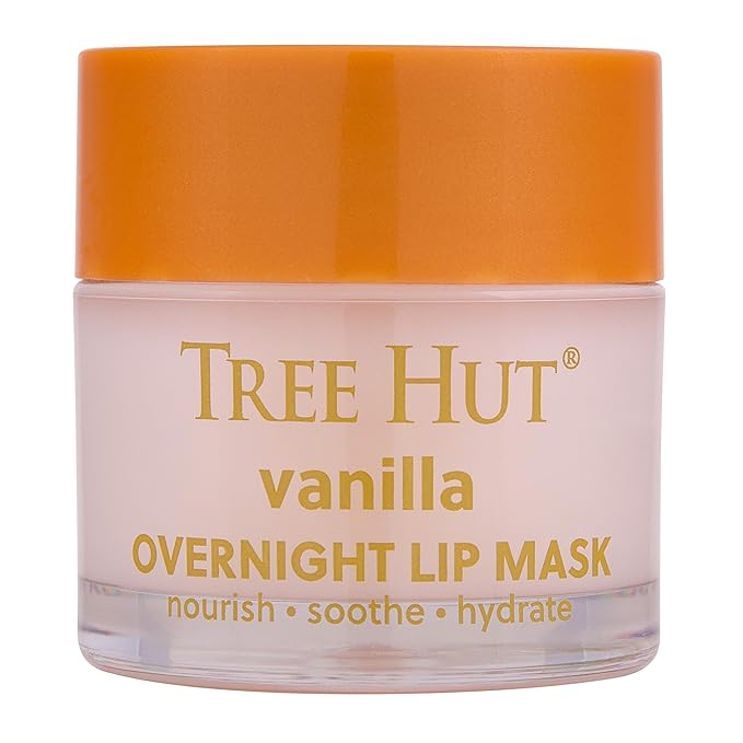 Tree Hut Vanilla Overnight Lip Mask, Deeply Hydrating Leave-On Treatment for Soft Lips, Self Care Essential, Holiday Gift & Stocking Stuffer, 6 oz