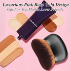 75MM Extra Large Self Tanner Kabuki Makeup Brush – Ultra Soft Dense Vegan Bristles for Body Makeup, Bronzer & Foundation–Applies Tanning Mousse, Lotion & Self Tanner–Black, Wet & Dry