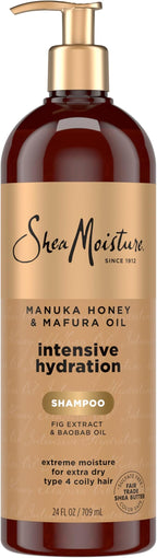 SheaMoisture Intensive Hydration Shampoo Manuka Honey & Mafura Oil, For Extra Dry, Damaged Hair, Sulfate-Free, 24 oz
