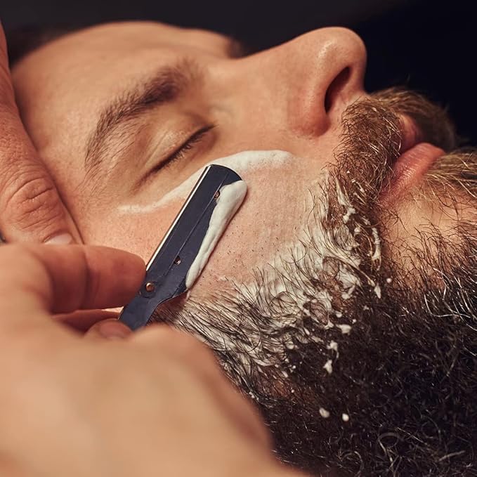 Hair Scissors Thinning Shears for Hair Cutting, Fcysy Professional Barber Blending Shears Kit with Straight Edge Razor Barber Tools, Hairdressing Trimming Scissors for Men Women