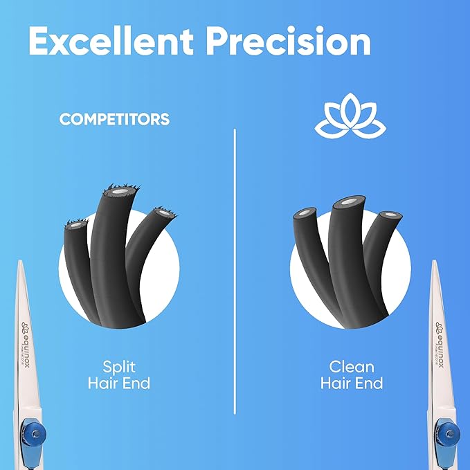 Equinox Razor Edge Series Professional Hair Scissors - 6.5” Premium Japanese Stainless Steel Hair Cutting Scissors, Hair Shears, Hair Razors for Hair Cutting, Barber Accessories & Hair Salon Supplies