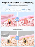COSLUS Facial Cleansing Brush Silicone Face Scrubber: Waterproof Rechargeable Face Wash Brush, 4 Cleansing Modes, Electric Face Exfoliator for Men Women Cleaning, Exfoliating, Massaging