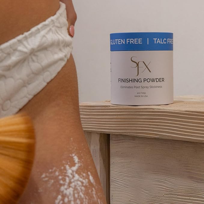 SunFX Post Spray Tan Translucent Finishing Powder | Talc Free | Sunless Tanning Setting Powder | Shimmer | Cheeky Sunshine 4.00 Ounce (Pack of 1)