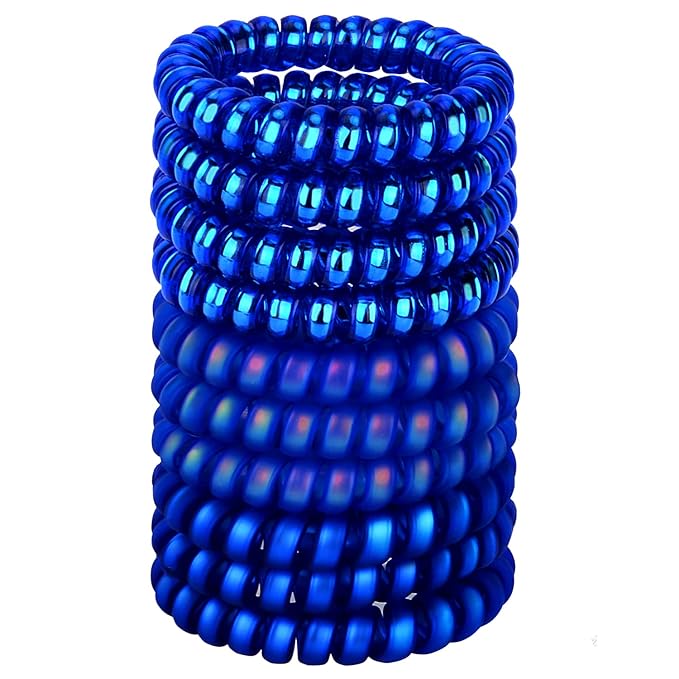 JessLab Spiral Hair Ties for Women, 10-Pack Traceless No-Damage Ponytail Holders, Coils Hair Bands for Girls, Assorted Colors