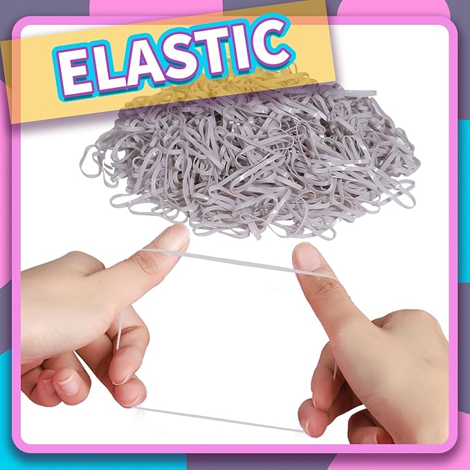 Teenitor Hair Elastics,Rubber Bands for Hair, Elastics for Hair,Elastic Hair Bands,300pcs,Gray