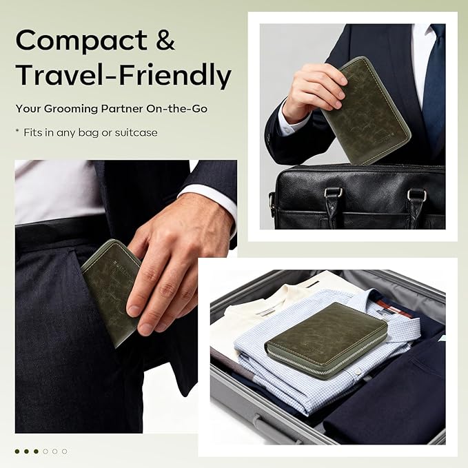 FAMILIFE Manicure Set, Professional Manicure Kit Nail Clippers Set 11 in 1 Stainless Steel Nail Pedicure Tools Kit Grooming Tool with Portable Green Leather Travel Case Luxury Gifts for Women and Men