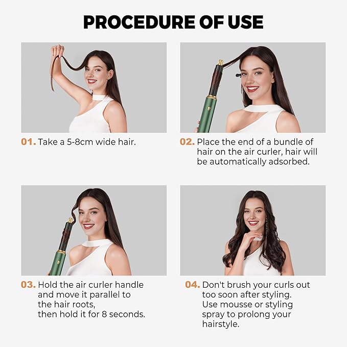 5 in 1 Hair Dryer Brush Set,Professional Negative Ionic Hot Air Styler, Air Curling Wrap Styler,Detachable Blow Dryer Brush With Auto Wrap Curlers,Hair Styling Tools For Straight/Curl/Drying/Smoothing