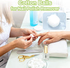 200pcs Natural Cotton Balls - Large Size Organic Cotton Ball for Nail Polish Remover Absorbent Soft Acetone Free Gel Nail Removal Bulk Cotton Rounds Face Cleansing Makeup Remover Nail Supplies