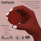 Mehron Makeup Paradise Makeup AQ Refill Size | Stage & Screen Performance, Face & Body Painting, Beauty, Cosplay, and Halloween | Water Activated Face Paint, Body Paint .25 oz (7 ml) (Red)