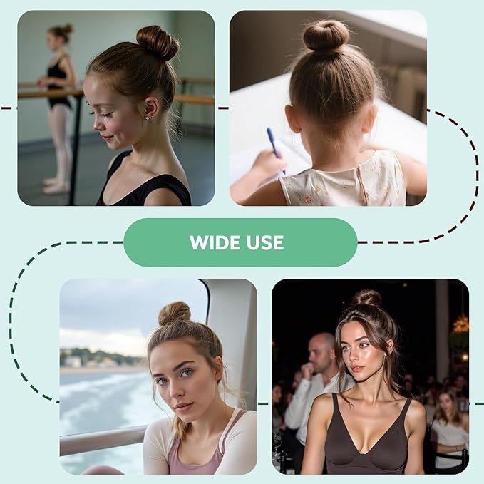 TsMADDTs Hair Bun Set, 4PCS Tan Brown Hair Donut Bun Maker with 20PCS U Shaped Bobby Pins for Dance